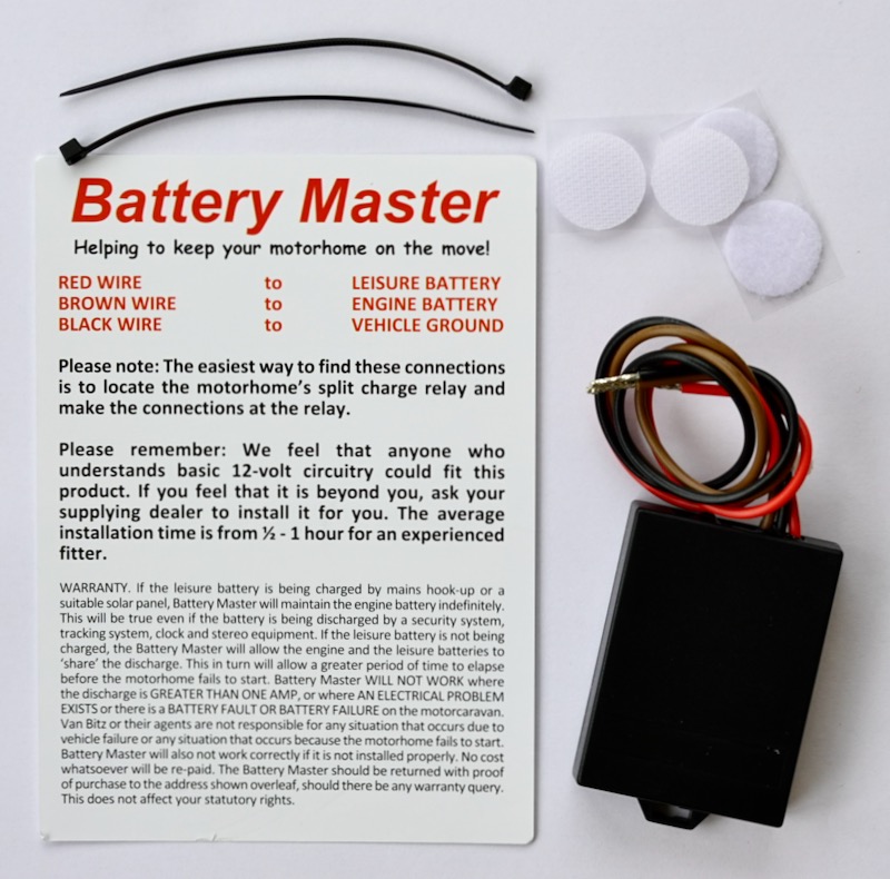The Battery Master package contents
