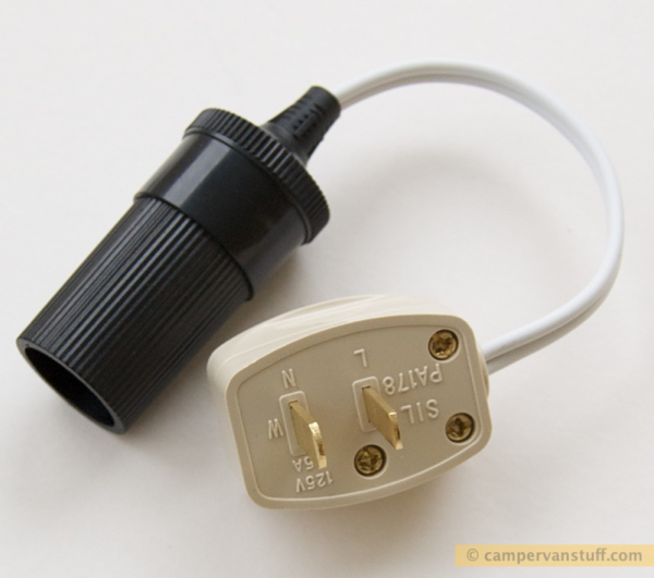 W4 Adapt-It 3 adapts Clipsal 2-pin 12v plug to cigar lighter socket